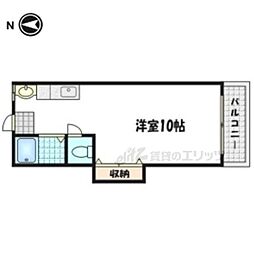 紫野ハイツ ワンルームの間取図画像