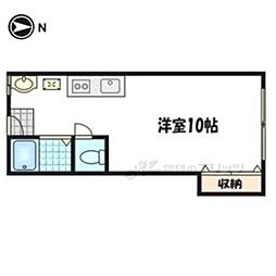 紫野ハイツ ワンルームの間取図画像