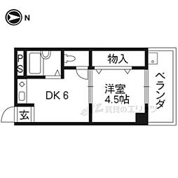 マンション巻野 1Kの間取図画像