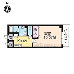 メディナ烏丸御池 1Kの間取図画像