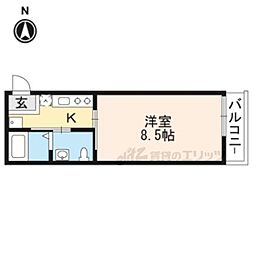 ヱビス今出川 1Kの間取図画像
