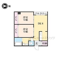 HAL京大桂 2LDKの間取図画像