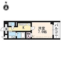 ミスター・キーズ西院 1Kの間取図画像