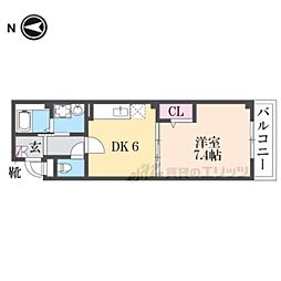 ルーナジェーヌ堀川 1DKの間取図画像