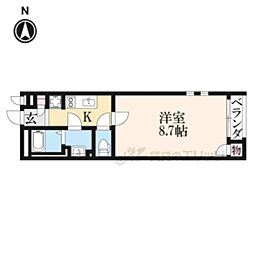フラン 1Kの間取図画像
