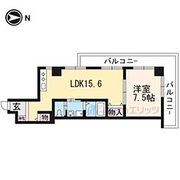 コスモ室町 1LDKの間取図画像