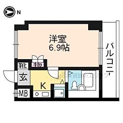 ジョイテル西院 1Kの間取図画像