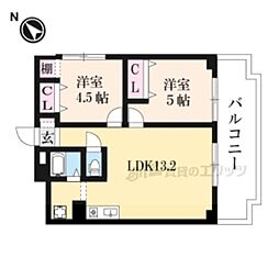 東和ハイツ東館 2DKの間取図画像