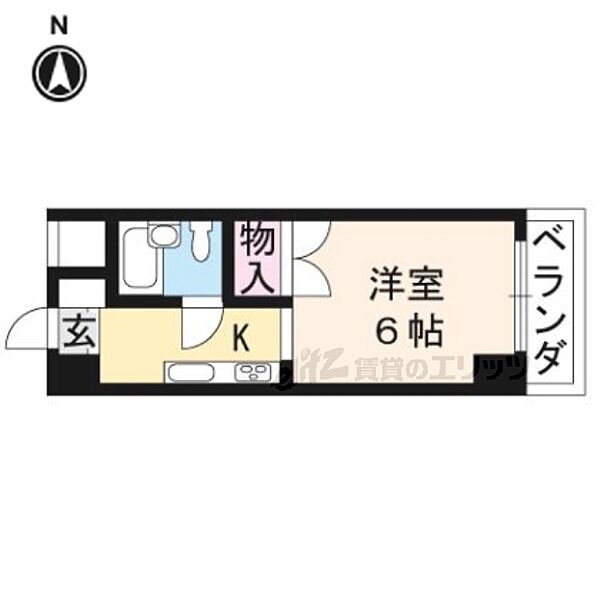 グランディール堤 402｜京都府京都市左京区下鴨貴船町(賃貸マンション1K・4階・21.00㎡)の写真 その2