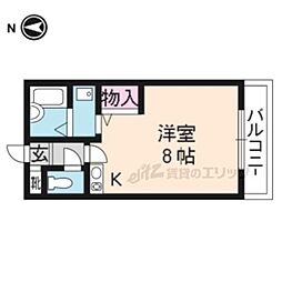 ノースヒルト ワンルームの間取図画像