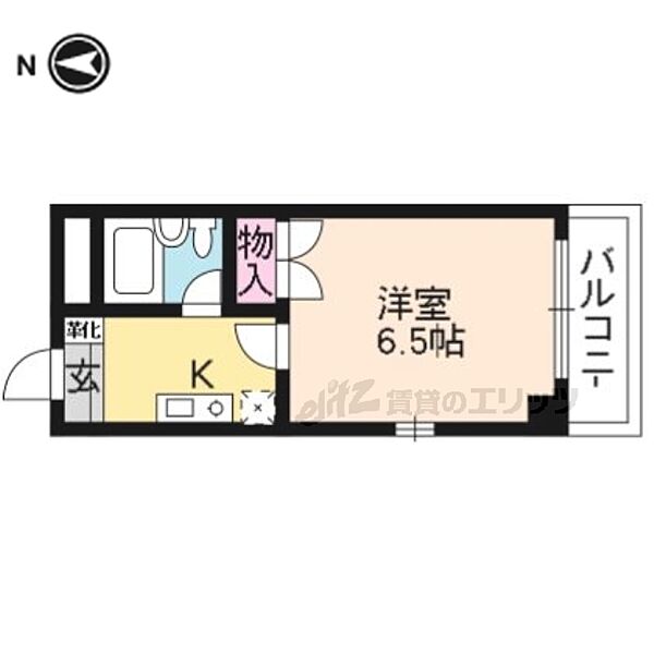 京都府京都市上京区元誓願寺通六軒町西入大文字町(賃貸マンション1K・3階・18.63㎡)の写真 その2