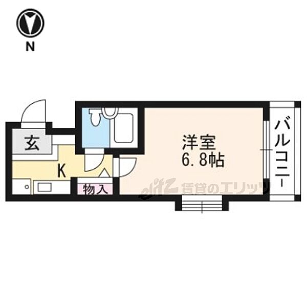 京都府京都市上京区大心院町(賃貸マンション1K・4階・20.40㎡)の写真 その2