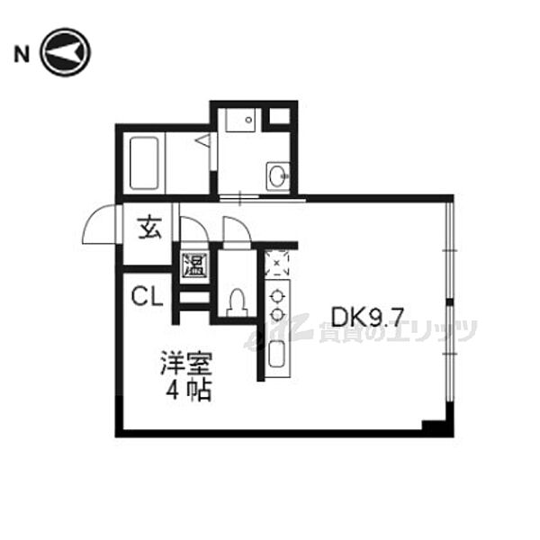 クラスタビル 102｜京都府京都市上京区裏風呂町(賃貸マンション1DK・1階・34.83㎡)の写真 その2