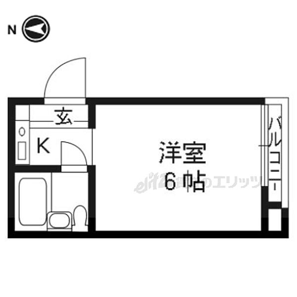 京都府京都市北区紫野東藤ノ森町(賃貸マンション1K・2階・18.00㎡)の写真 その2