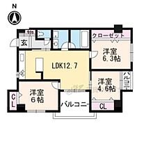 京都府京都市中京区東堀川通丸太町下る七町目（賃貸マンション3LDK・2階・65.71㎡） その2