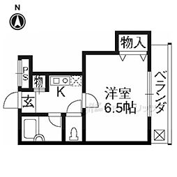 グリーンビレッジ烏丸 1Kの間取図画像