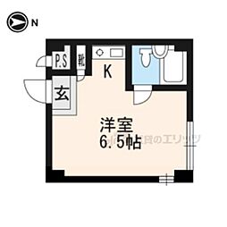 Dyu北白川 ワンルームの間取図画像