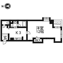 雅綾小路 1Kの間取図画像