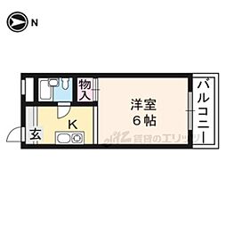 銀閣COZYハイツ 1Kの間取図画像