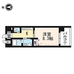 エイペックス京都東山三条 1Kの間取図画像