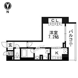 リーガル京都堀川中立売 1Kの間取図画像