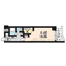 ドルス百万遍 1Kの間取図画像