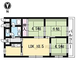 第二白川ハイツ 3LDKの間取図画像
