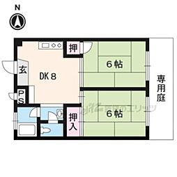 ハイツ新喜 2DKの間取図画像