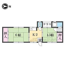 茶屋ノ前荘 2Kの間取図画像