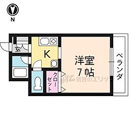 カーサあすか 1Kの間取図画像