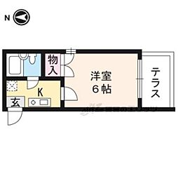 ラシャンブル 1Kの間取図画像