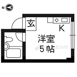 貴船マンション ワンルームの間取図画像