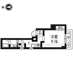 グリーンヒル上立売 1Kの間取図画像
