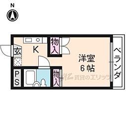 ジュネス・一条 ワンルームの間取図画像