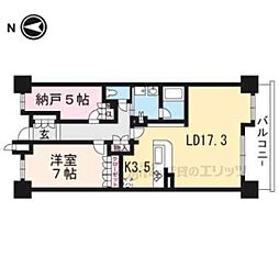 ザ・京都レジデンス四条河原町 2LDKの間取図画像