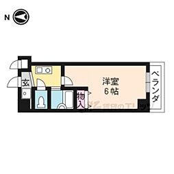 エクセレントたかの 1Kの間取図画像