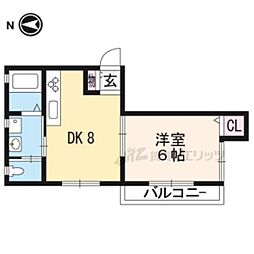 インテグレート清水五条 1DKの間取図画像