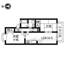 クローバー竹内 2LDKの間取図画像