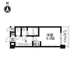 ラナップスクエア京都東山 1Kの間取図画像