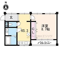 ラ・ルーチェ松ケ崎 1Kの間取図画像