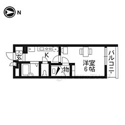レオパレスプリオール東山2 1Kの間取図画像