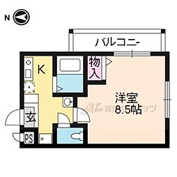 ハウゼ衣笠の杜 1Kの間取図画像