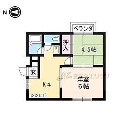 四十八番館 2Kの間取図画像