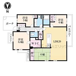 シャリエ聖護院西町 4LDKの間取図画像