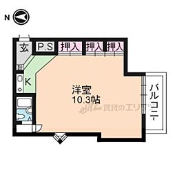 ループル音羽 ワンルームの間取図画像