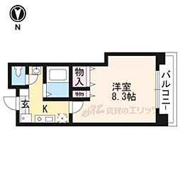 ハウスセゾン御所南 1Kの間取図画像