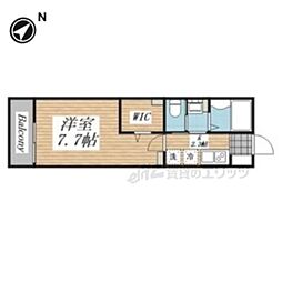 モリエ・上賀茂 1Kの間取図画像