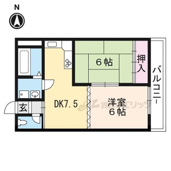 滋賀県大津市中庄２丁目(賃貸マンション2DK・1階・37.00㎡)の写真 その2