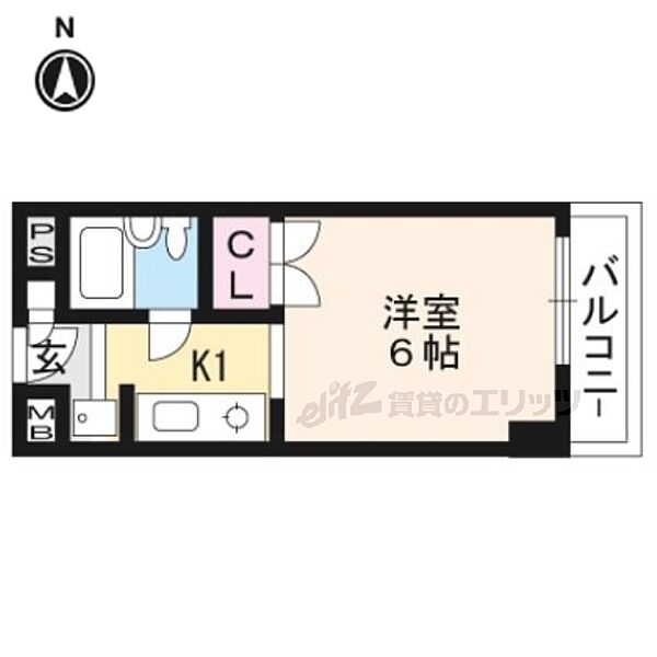 京都府京都市左京区田中大堰町(賃貸マンション1K・1階・17.70㎡)の写真 その2