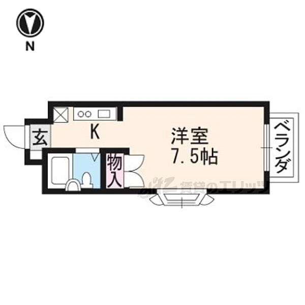 ミニヨン北白川 203｜京都府京都市左京区北白川平井町(賃貸アパート1K・2階・17.21㎡)の写真 その2